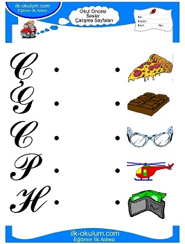 Çocuklar İçin Ses Eşleştirme Çalışma Sayfaları 